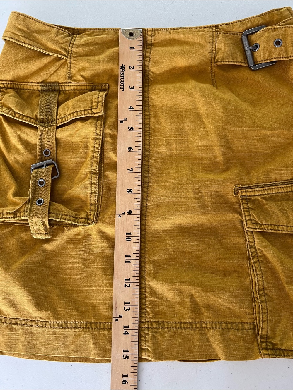 Free People Erika Utility Cargo Mini Skirt size 4 Canteen Green Y2K Cotton - Picture 8 of 12